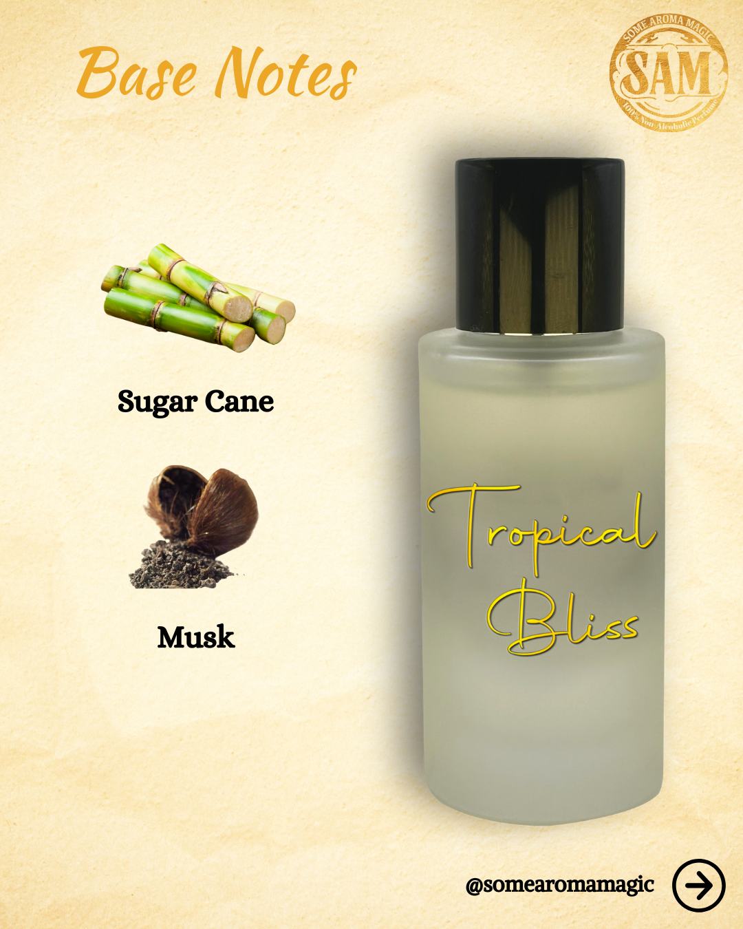 Some Aroma Magic Tropical Bliss Unisex Alcohol-Free Perfume, Vegan, Cruelty-Free