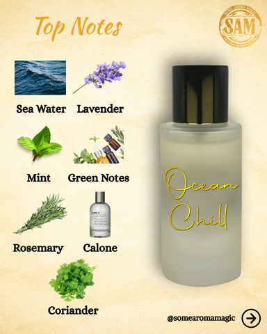 Some Aroma Magic - Ocean Chill Men's Alcohol-Free Perfume, Vegan, Cruelty Free