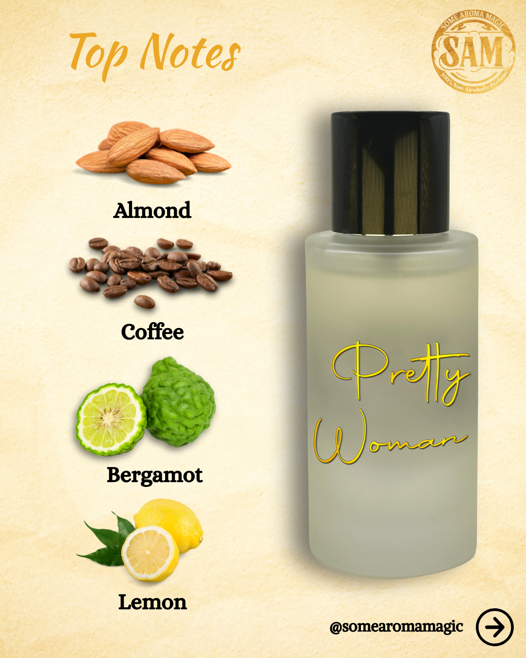 Some Aroma Magic Pretty Women Women's Alcohol-Free Perfume, Vegan, Cruelty Free