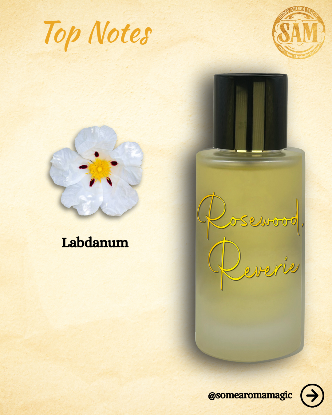 Some Aroma Magic Rosewood Reverie Unisex Alcohol-Free Perfume, Vegan, Cruelty-Free