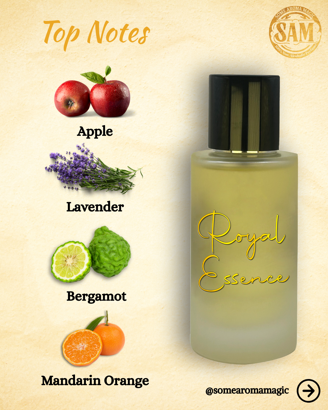 Some Aroma Magic Royal Essence Unisex Alcohol-Free Perfume, Vegan, Cruelty Free