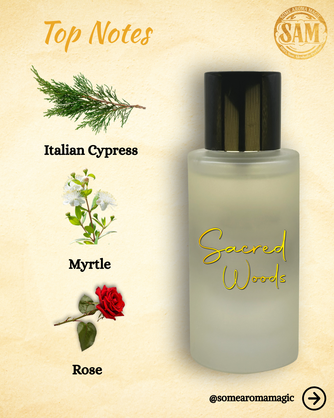 Some Aroma Magic Sacred Woods Unisex Alcohol-Free Perfume, Vegan, Cruelty Free