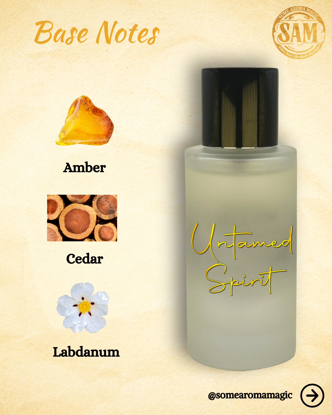 Some Aroma Magic Untamed Spirit Alcohol-Free Men's Perfume, Vegan, Cruelty-Free