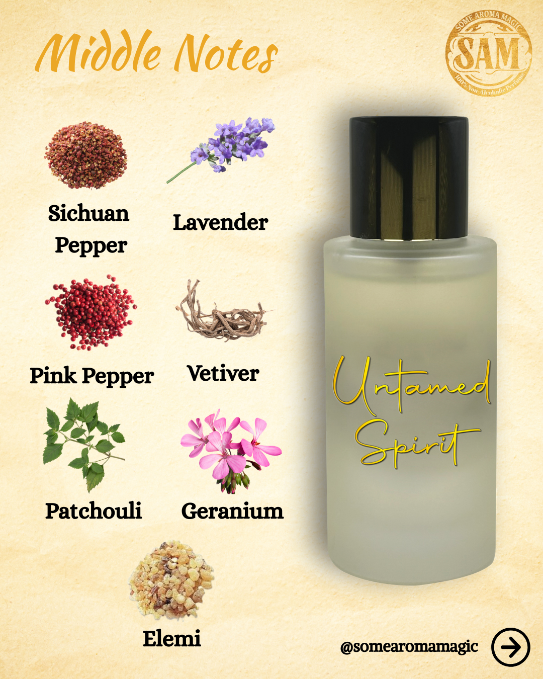 Some Aroma Magic Untamed Spirit Alcohol-Free Men's Perfume, Vegan, Cruelty-Free